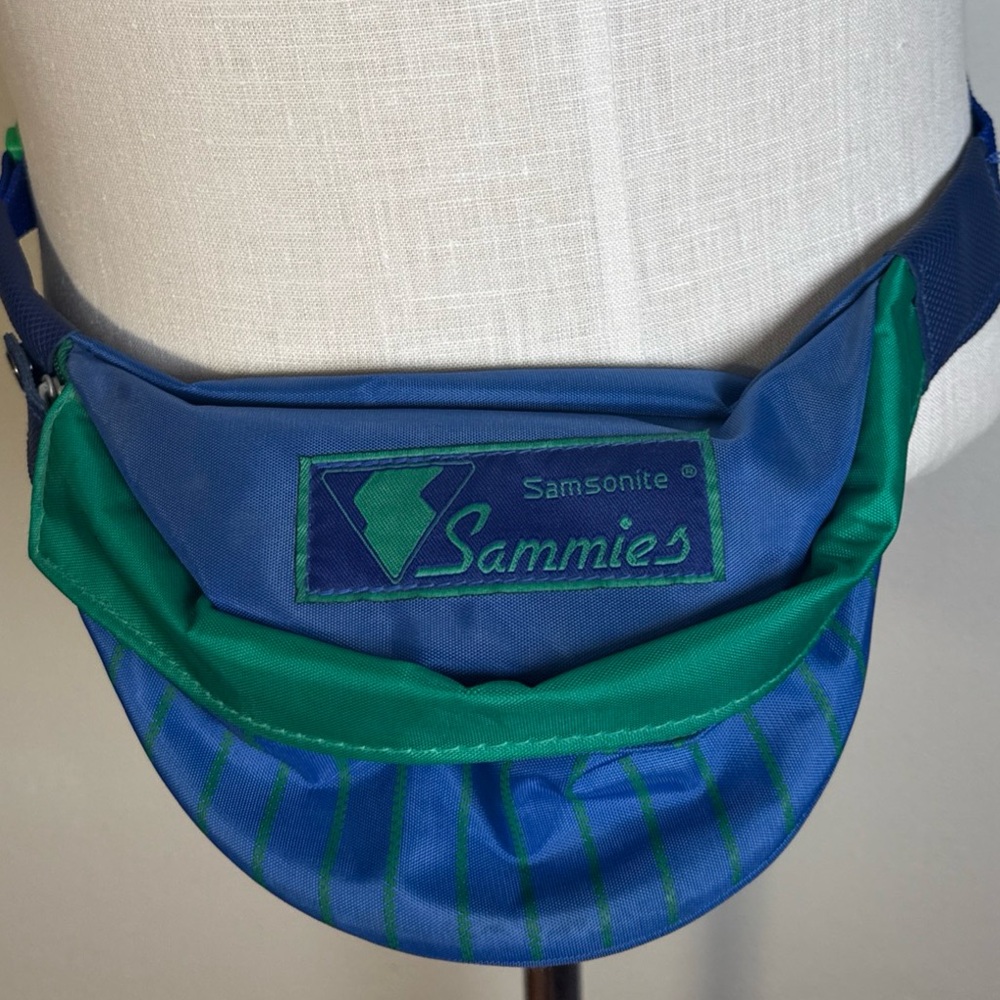 Vintage 1991 Blue Green Samsonite Fanny Pack Retro Pouch Sammies Belt Bag